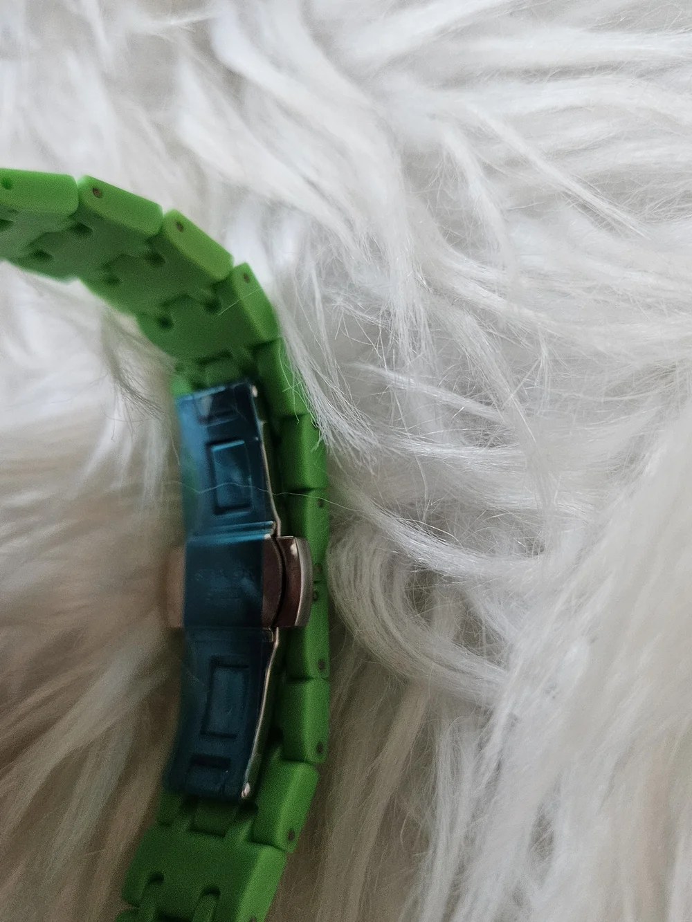 Othr Bright Green Silicone Watch with Textured Dial